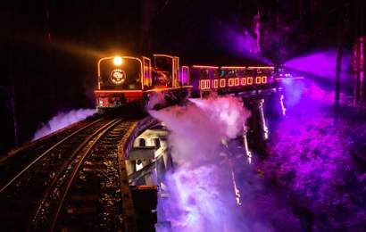 Background image for All Aboard: Puffing Billy Is Getting Transformed with Another Immersive Light Experience