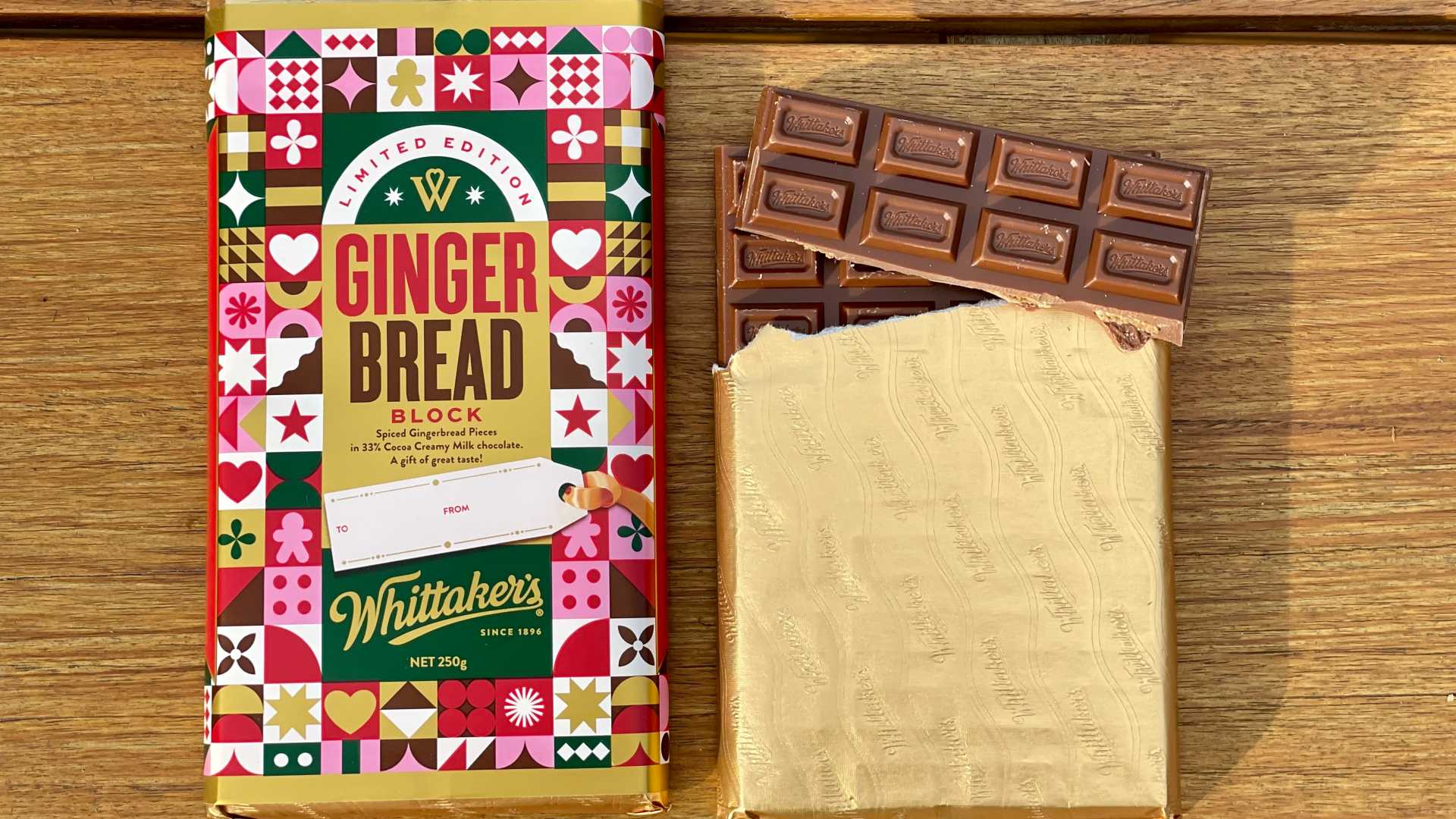 Whittaker's Is Releasing a Super Festive Limited-Edition Gingerbread Block for Christmas